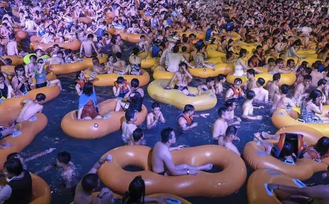 Thousands, Without Masks, Party At Wuhan Water Park In China